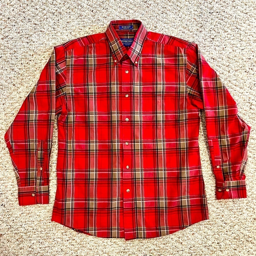 Pendleton Metro Shirt, Red Plaid- Men’s Medium